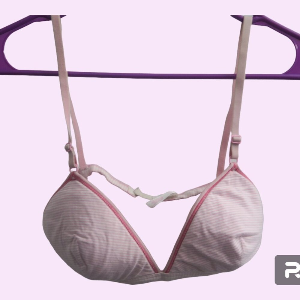 PINK Victoria's Secret vintage thin horizontal stripe bra/bralette triangle cup